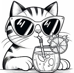 דף צביעה של חתול