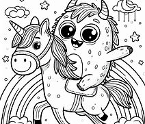 A unicorn and a monster