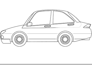 דף צביעה מכונית לילדים