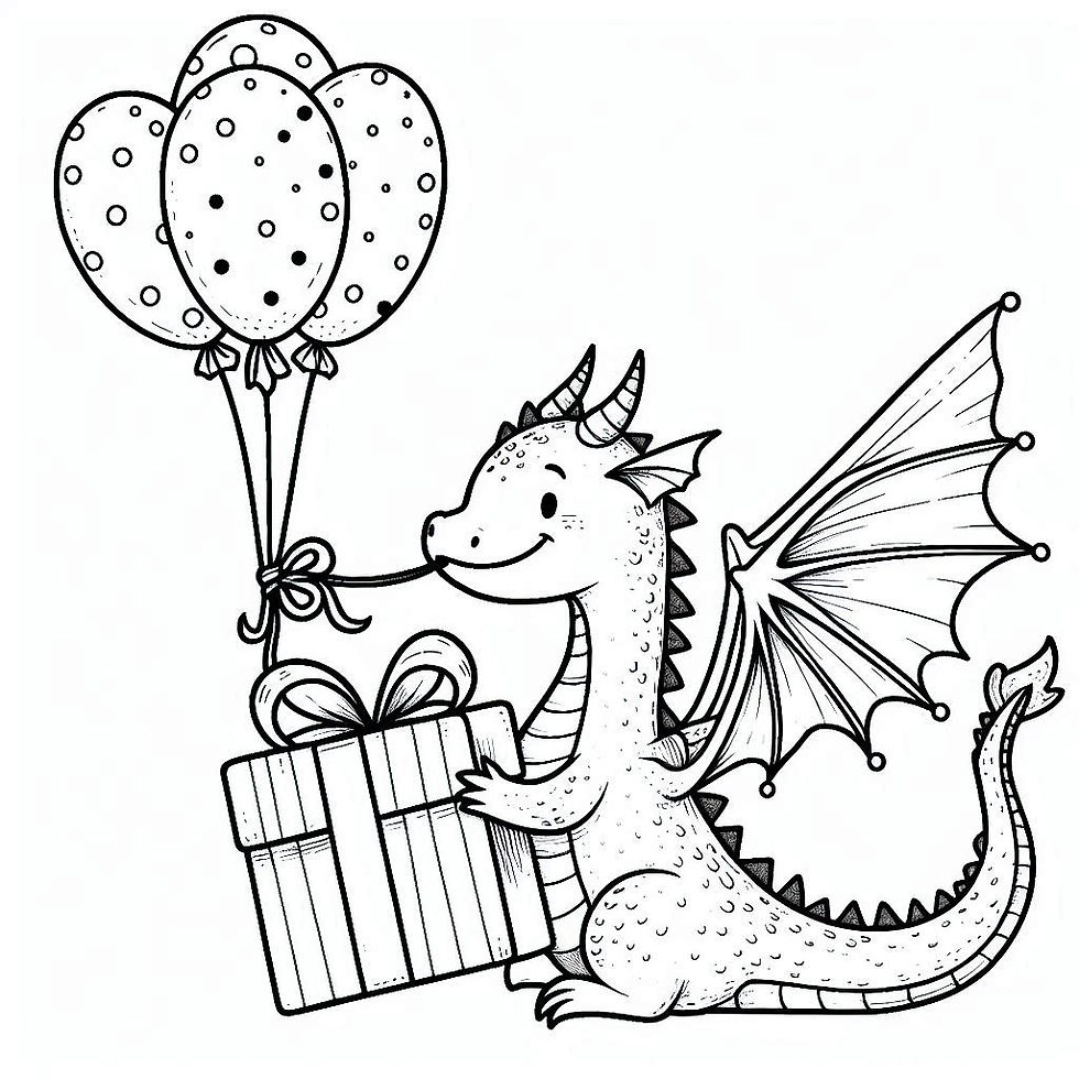 Surprise dragon for coloring