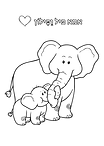 Mom and Baby Elephant Mother's Day Coloring Page.png