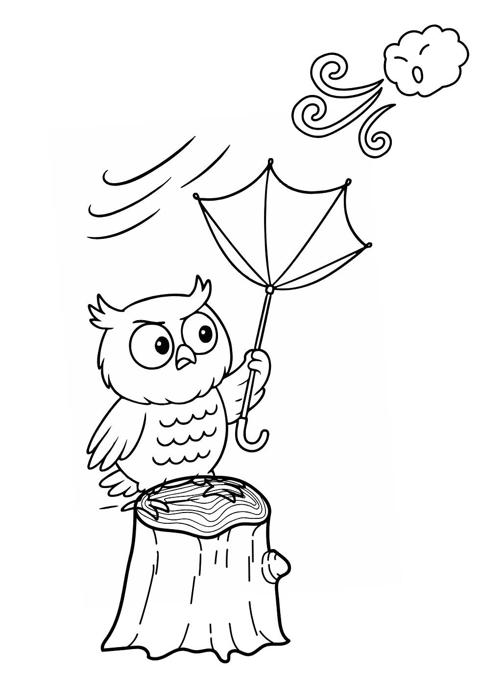 Owl in the wind