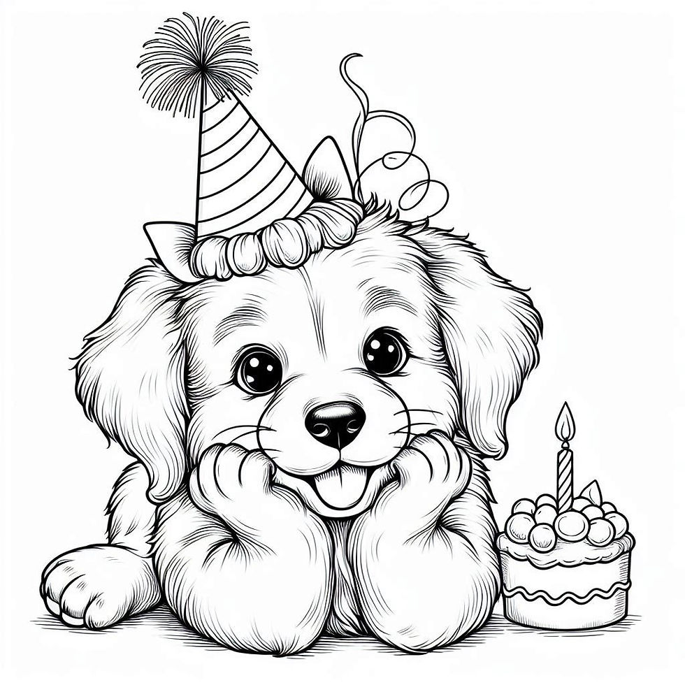 One year birthday for a dog