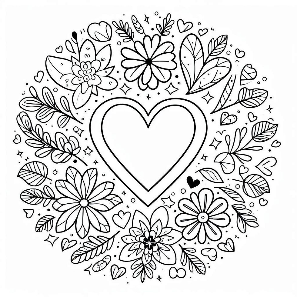 לבבות ופרחים 