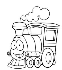 🚂 רכבת קיטור מחייכת לצביעה בחינם