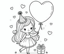 דף ציור יום הולדת שמח