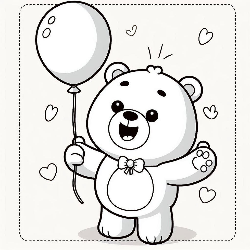 Happy bear for coloring
