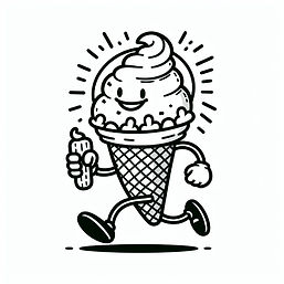 דף צביעה גלידה רצה להדפסה חינם לילדים