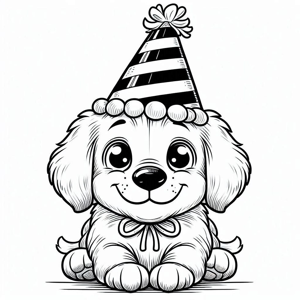 Cute dog coloring page
