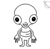 דף צביעה חייזר לילדים