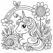 חד קרן ופרחים