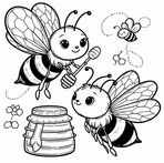 שתי דבורים עם מקל דבש 