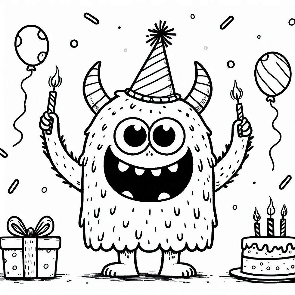 Happy birthday coloring page