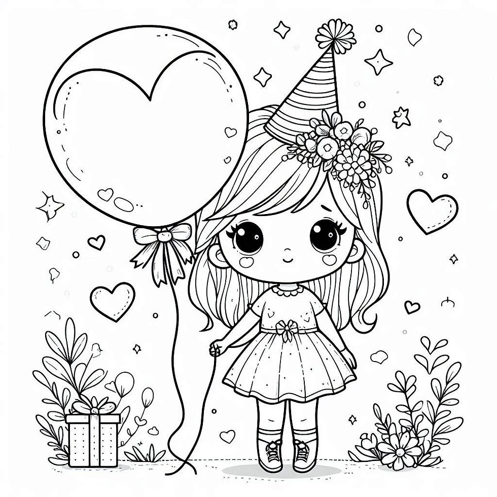 Birthday drawing page