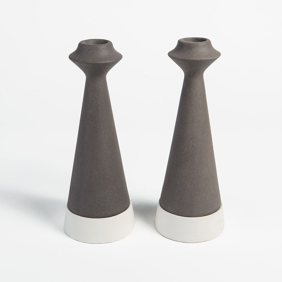 תמונה ממוזערת: Ceramic Candle Holder, modern minimalist, modern candle holder, Shabbat Candlesticks, Wedding Gift, candleholder, shabbat candle holders, פמוטים מעוצבים יהלומיס, קרמיקה ישראלית עבודת יד