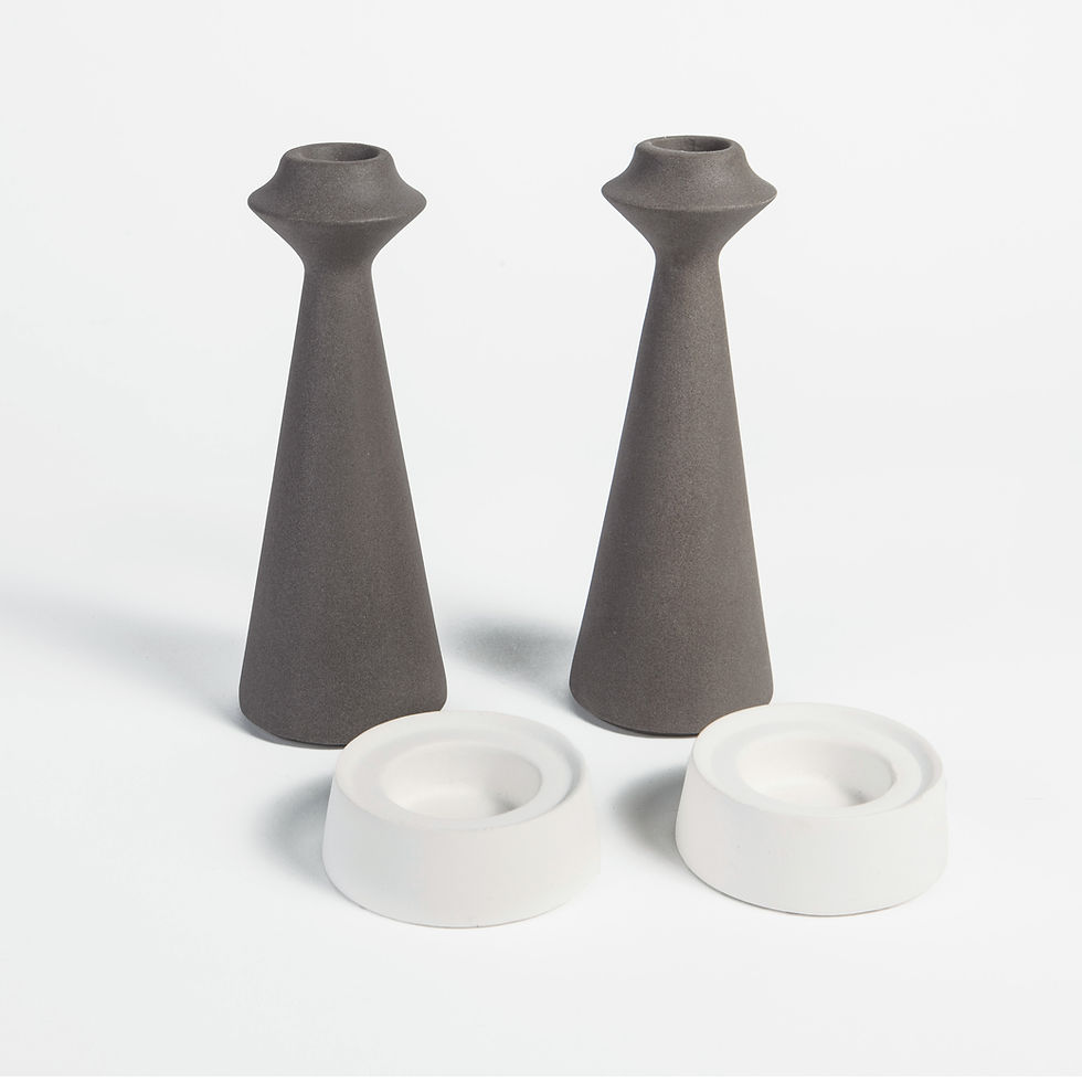 תמונה ממוזערת: Ceramic Candle Holder, modern minimalist, modern candle holder, Shabbat Candlesticks, Wedding Gift, candleholder, shabbat candle holders, פמוטים מעוצבים יהלומיס, קרמיקה ישראלית עבודת יד