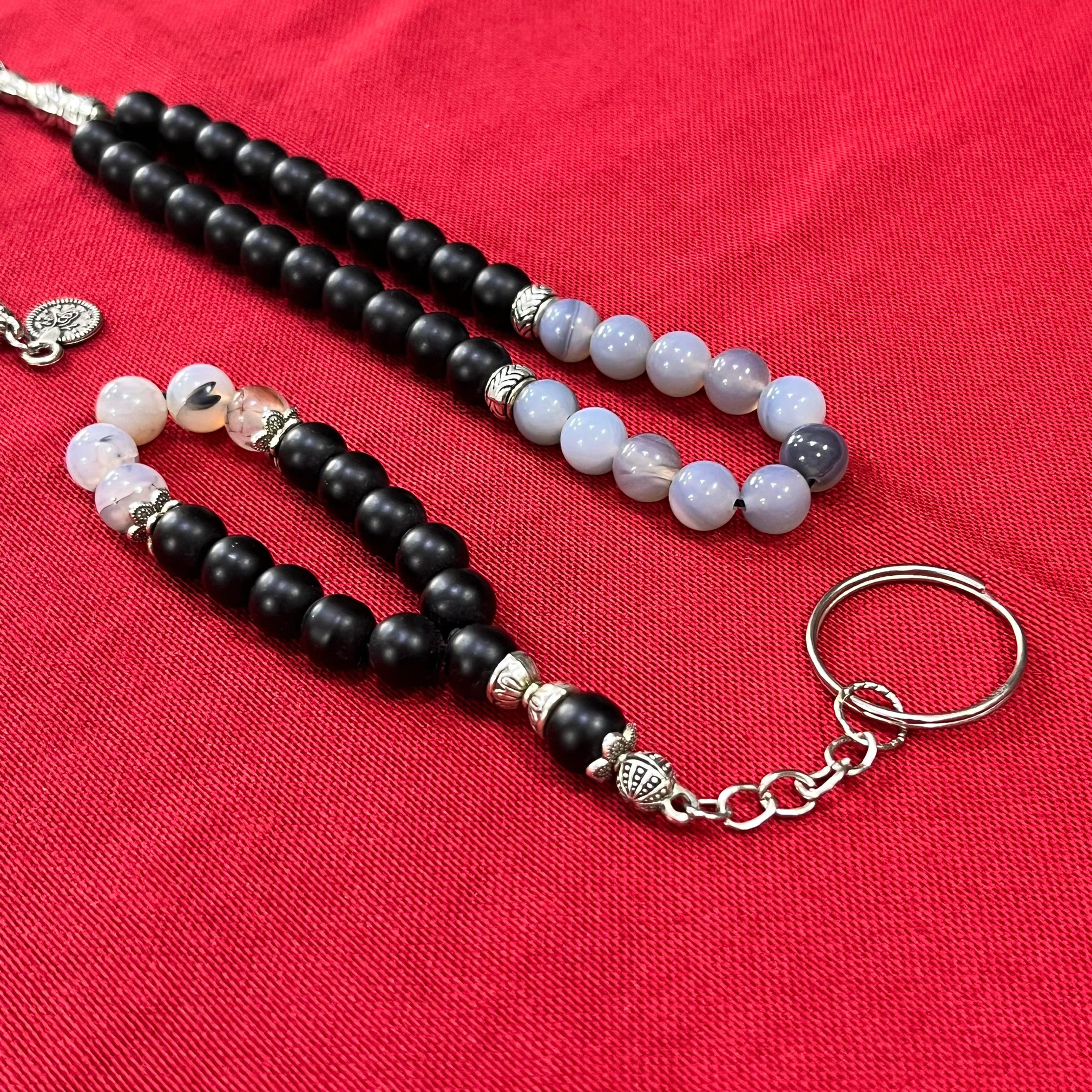 Obsidyen & Oniks Tespih ve Anahtarlık Seti