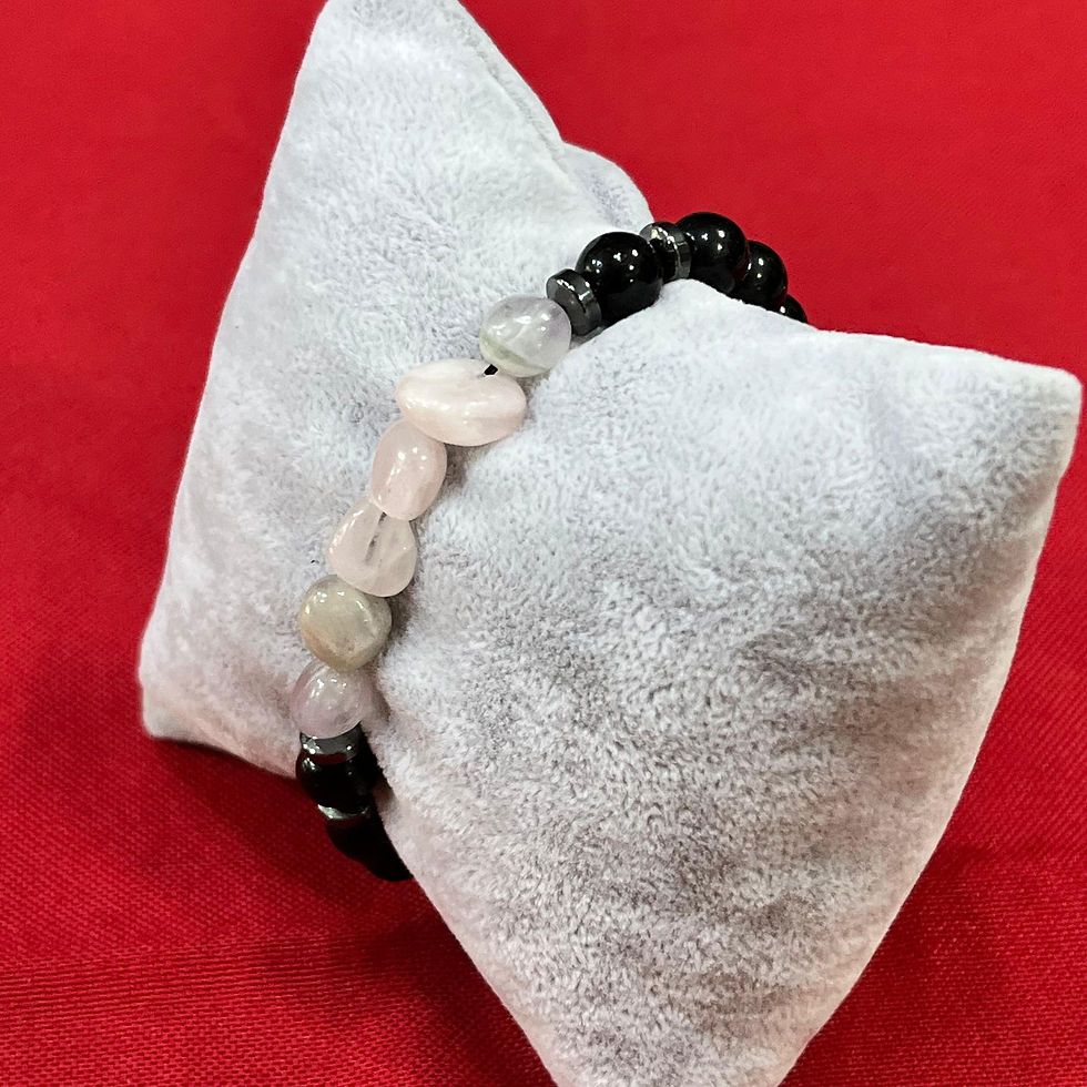 Küçük resim: Obsidyen & Kuvars Unisex Bileklik