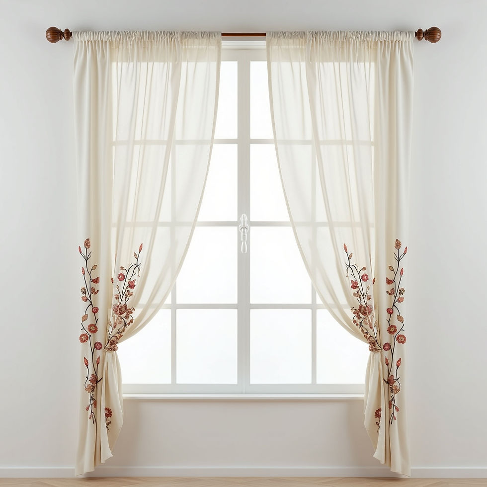 Embroidered Floral Drape