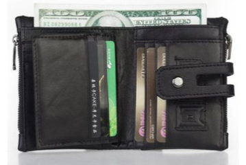 Miniatura: Billetera de Hombre Cuero Monedero tarjetero color Negro