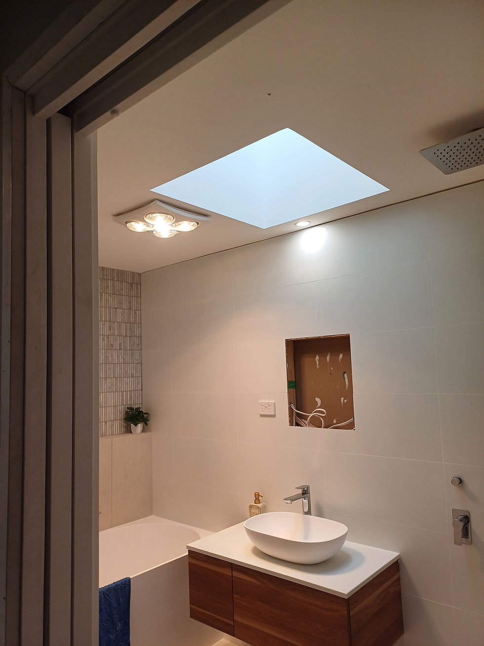 Bathroom electrical renovation completed in Chisholm.