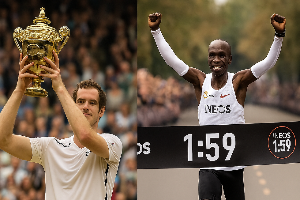 Andy Murry and Elliott Kipchoge