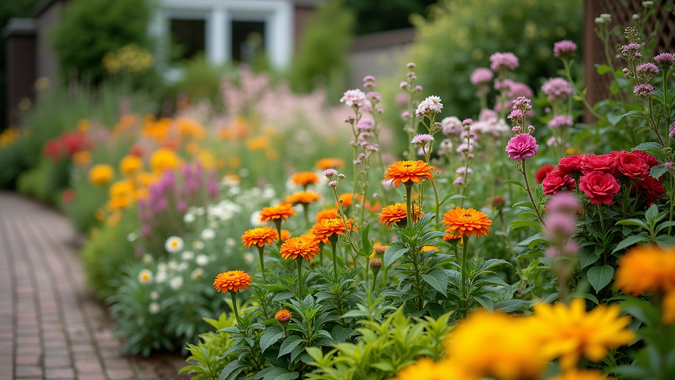 Close-up view of a vibrant community garden