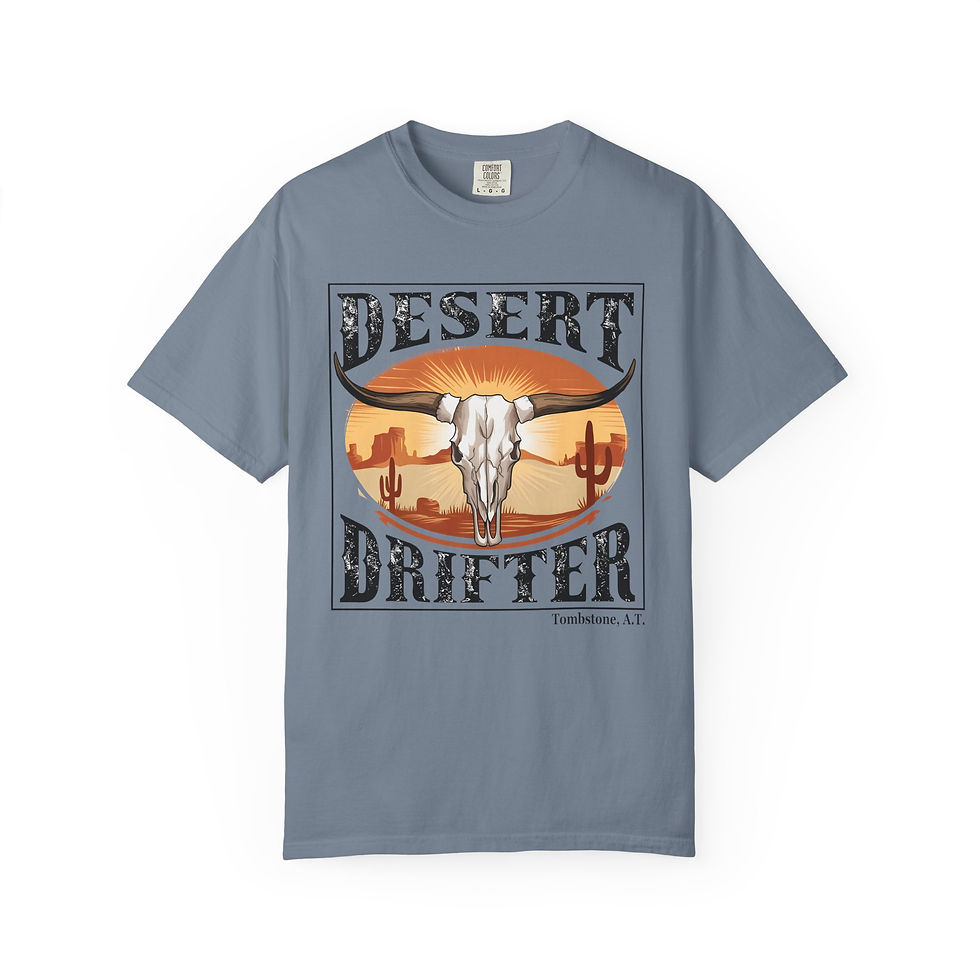 Thumbnail: Desert Drifter T-Shirt — Vintage Western Skull Sunset Tee