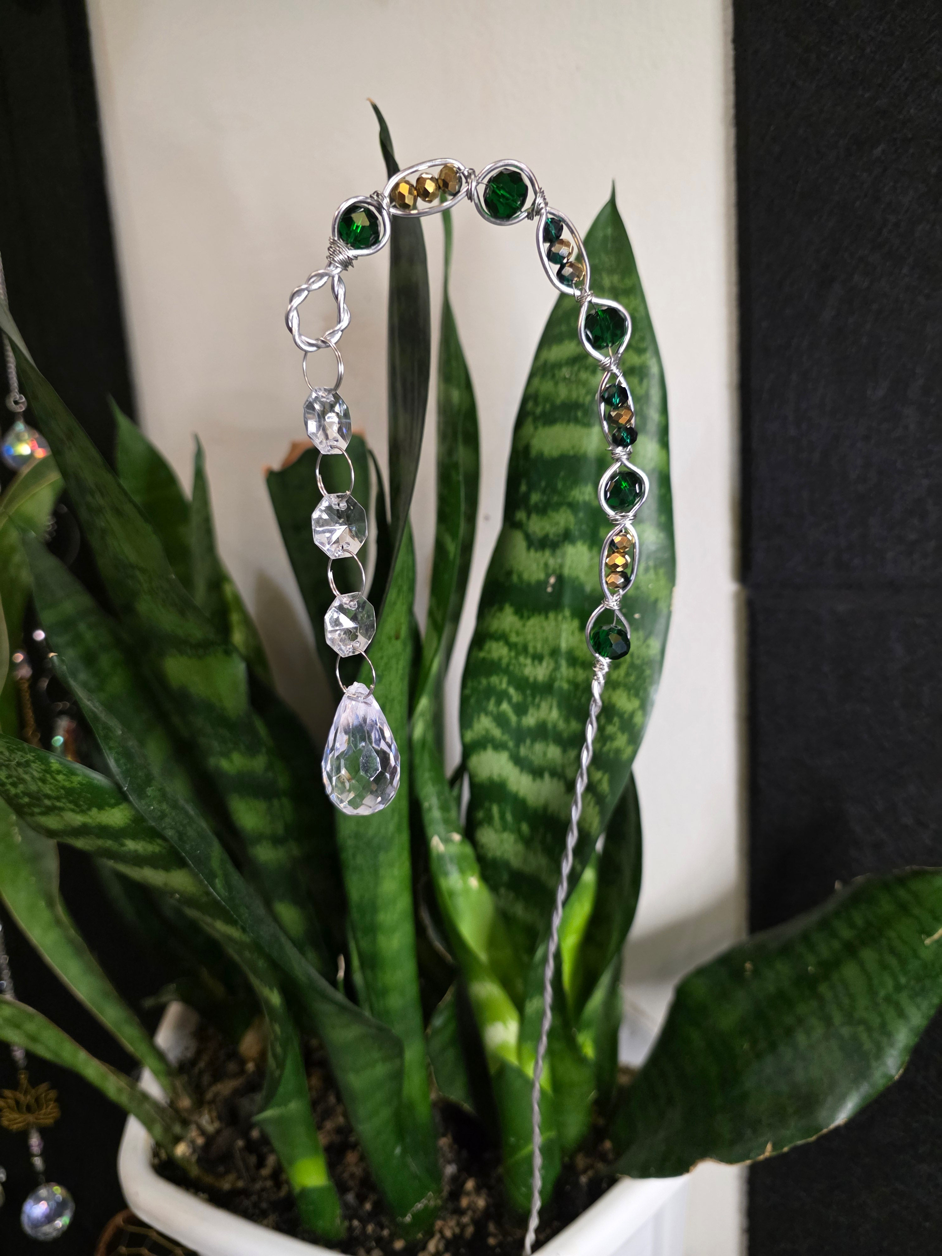 Plant Decor - Silver and Deep Green