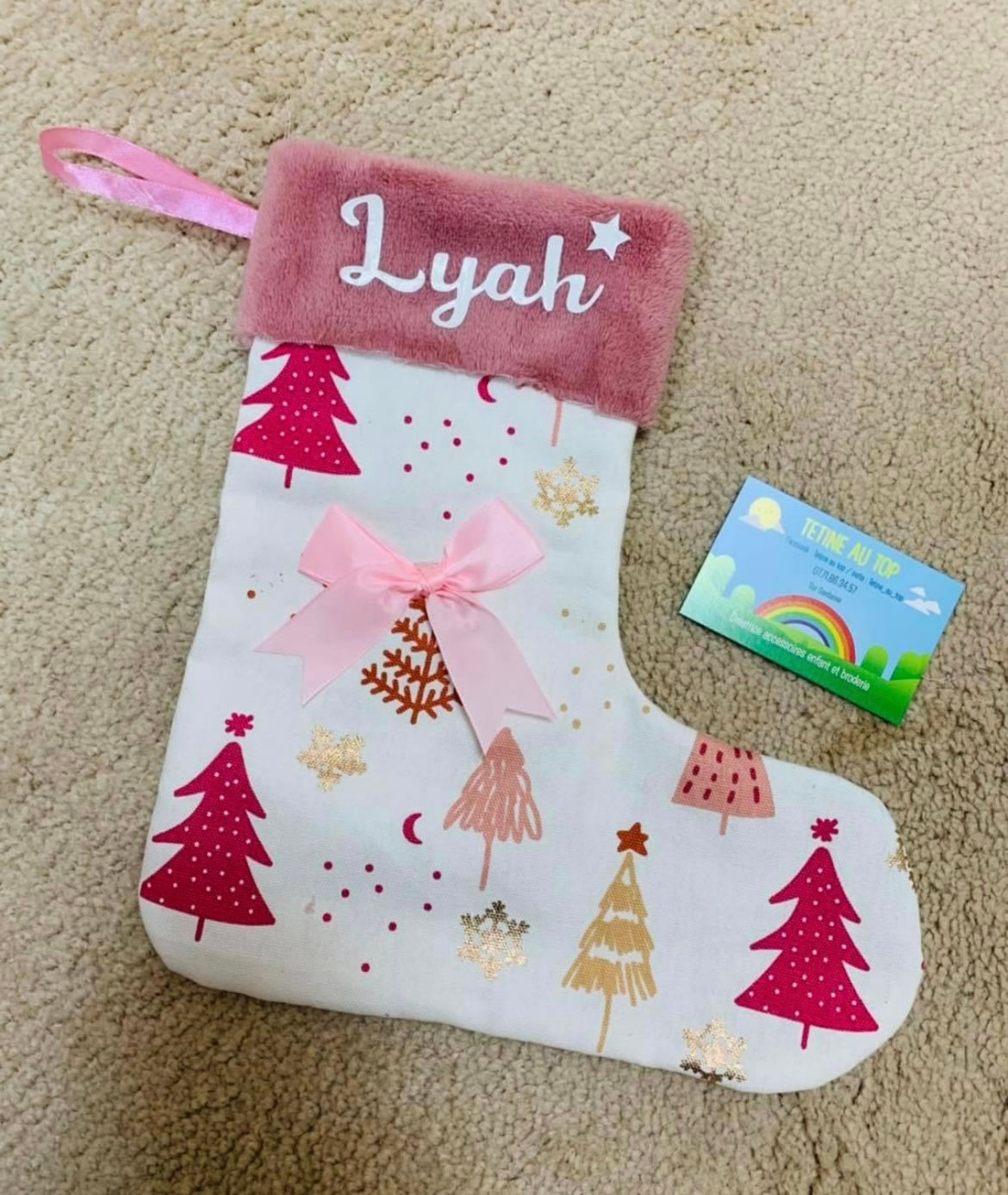 Botte de Noël personnalisé Rose