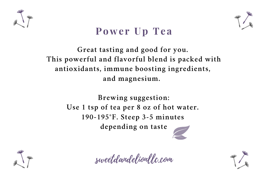 Thumbnail: Sweet Dandelion Power Up Tea back label