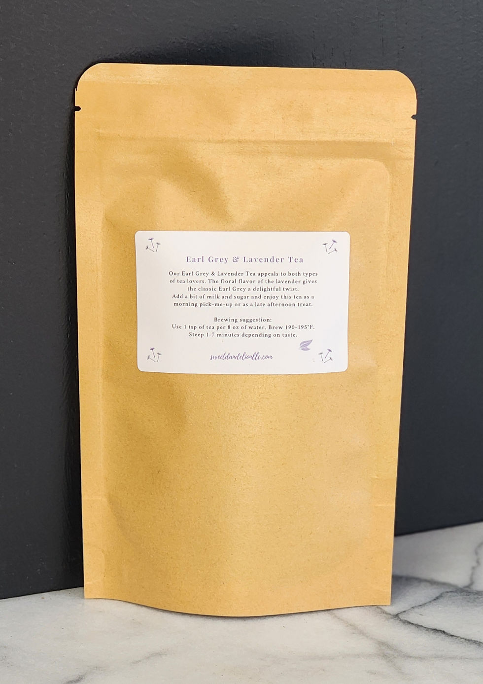 Thumbnail: Bag of Sweet Dandelion Earl Grey & Lavender Tea back view