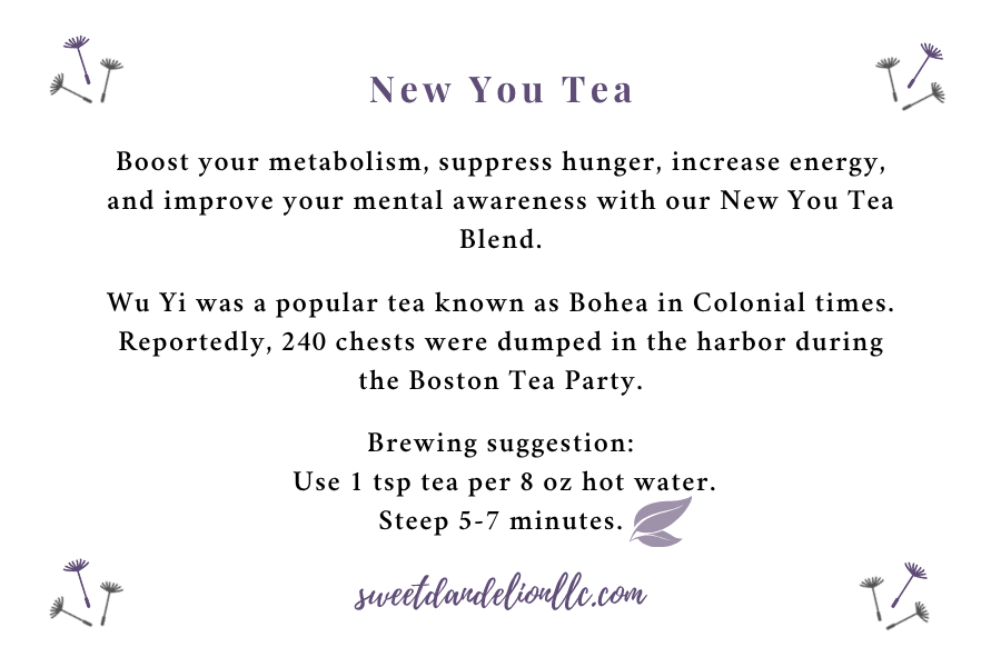 Thumbnail: Sweet Dandelion New You Tea front label
