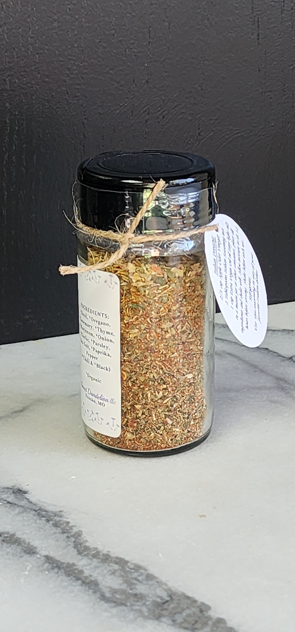 Thumbnail: Jar of Sweet Dandelion Italian Seasoning jar-back view