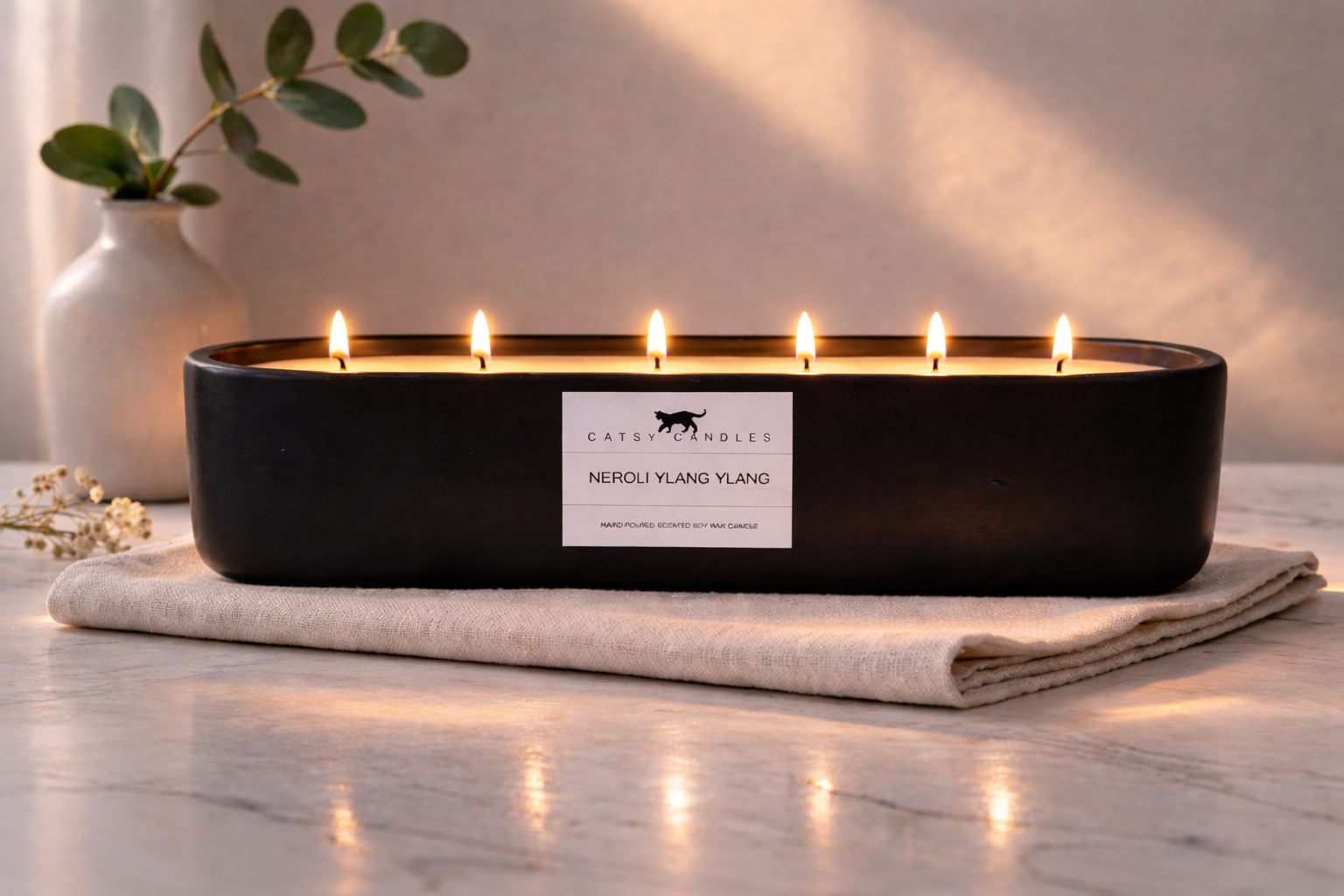 Large Baguette  6 wick Candle