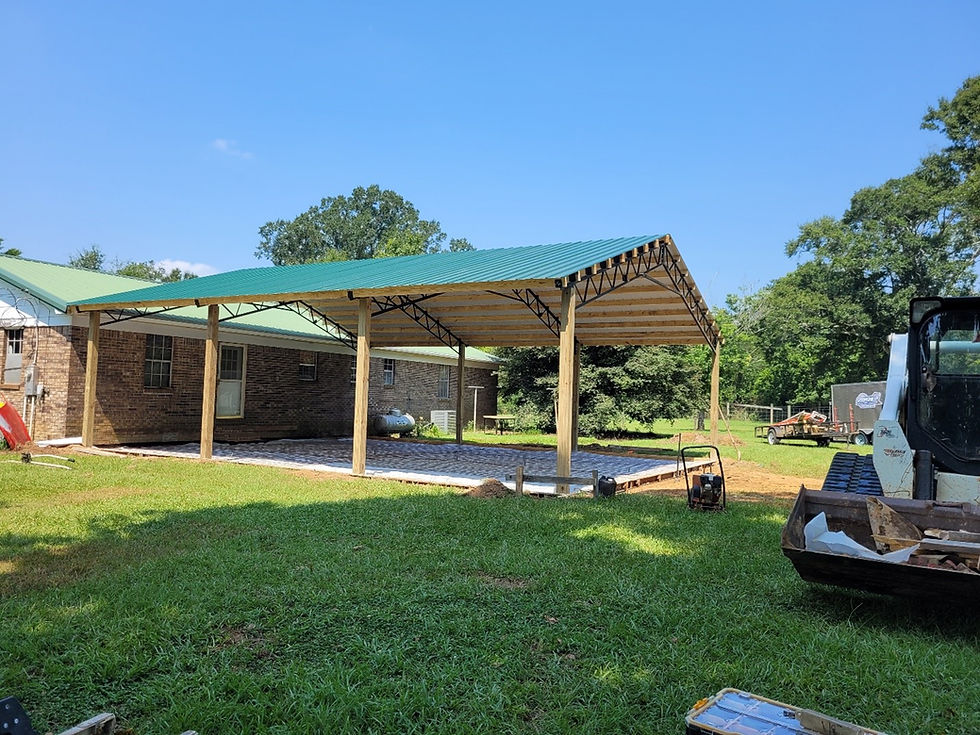 metal roofing on a carport