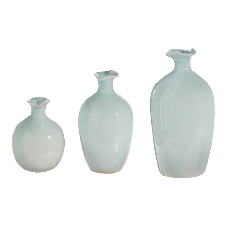 Pale Aqua Ceramic Vases Aubergine Home Coll