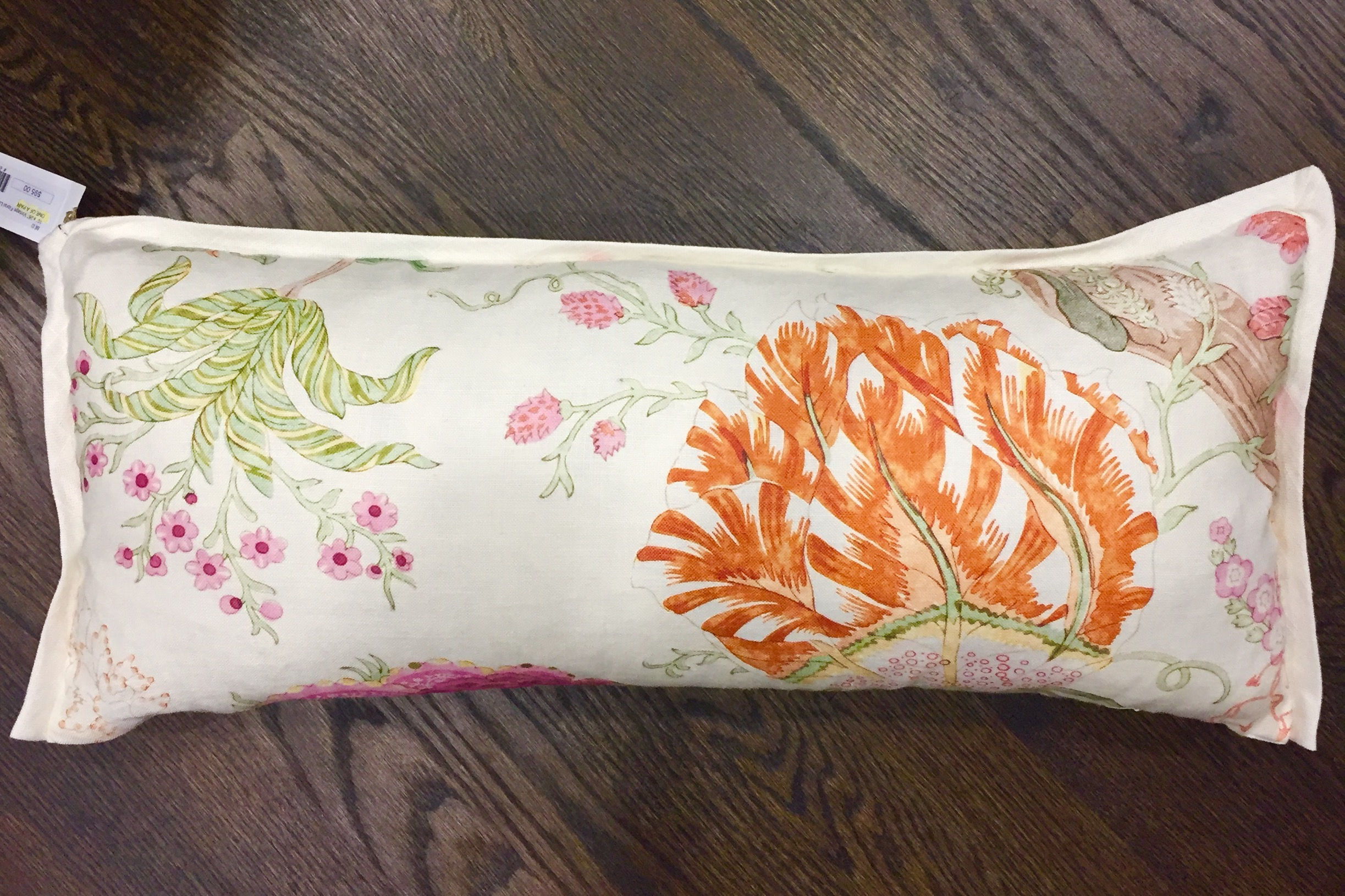 10" x 26" Vintage Floral Linen Pillow