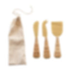 Thumbnail: Cheese knife set with rattan wrapped handles