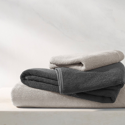 Cobblestone Textured Bath Towels Aubergine Home Collection