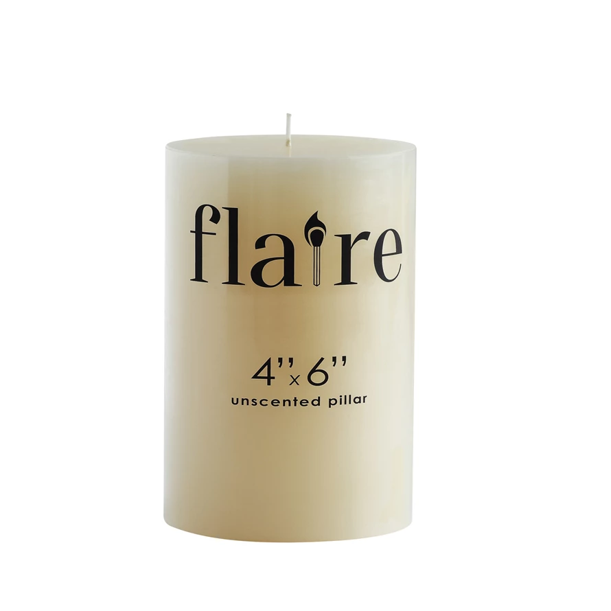 Miniatura: 4x6 unscented ivory pillar candle