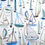 Miniatura: Boat throw pillow printed nautical fabric.