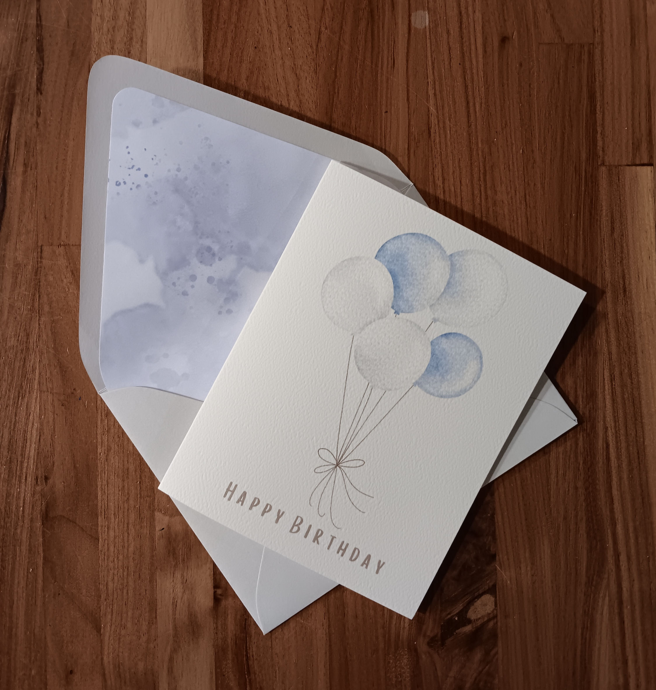 Blue Birthday Balloons Card