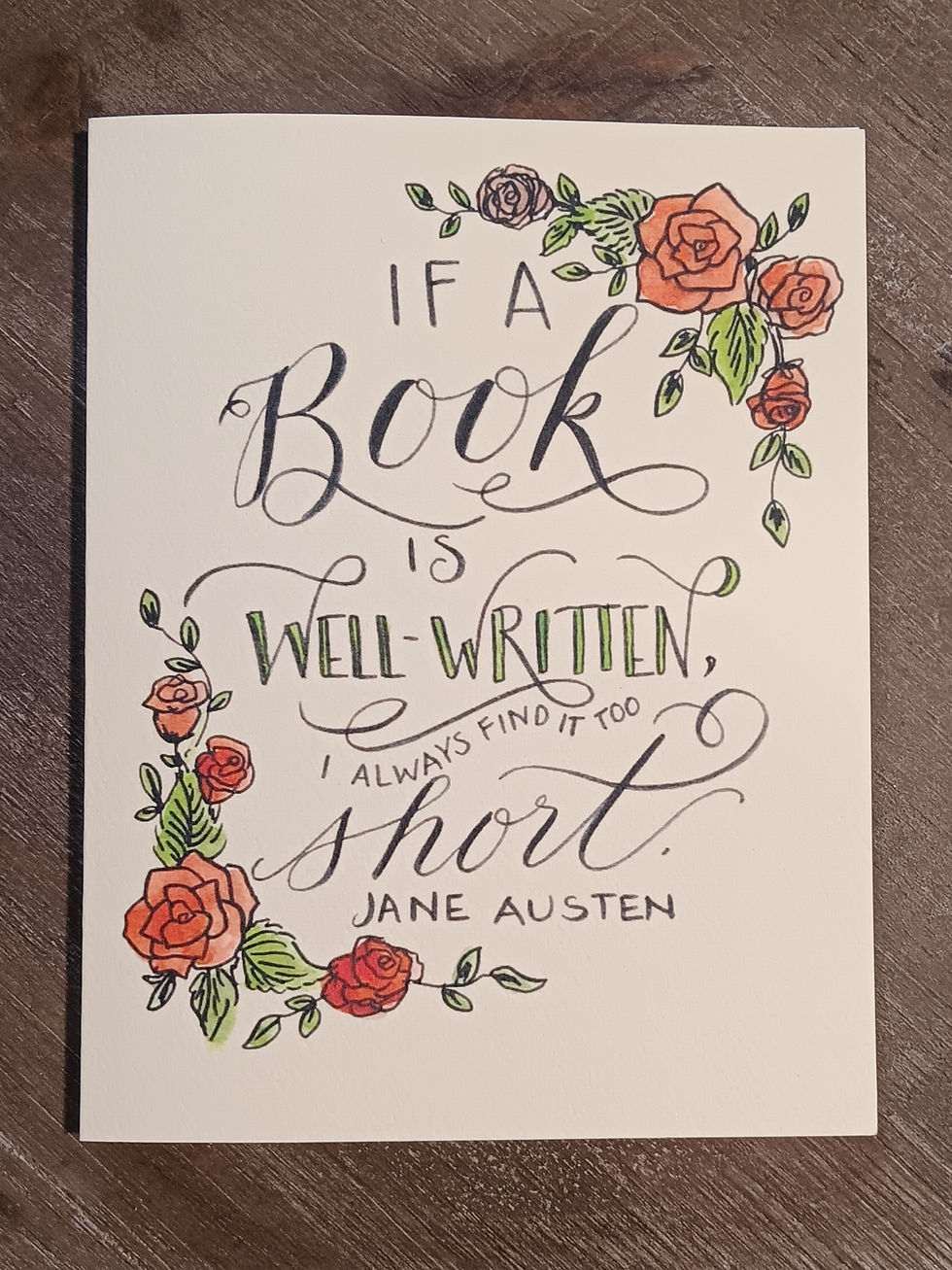 Thumbnail: Well-written Book Jane Austen Card