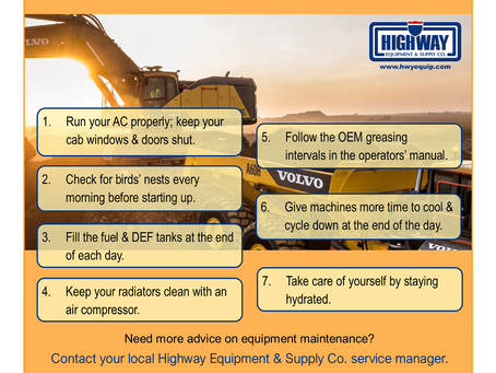 Infographic: 7 Sizzling Summer Heat Tips for Your Construction Equipment
