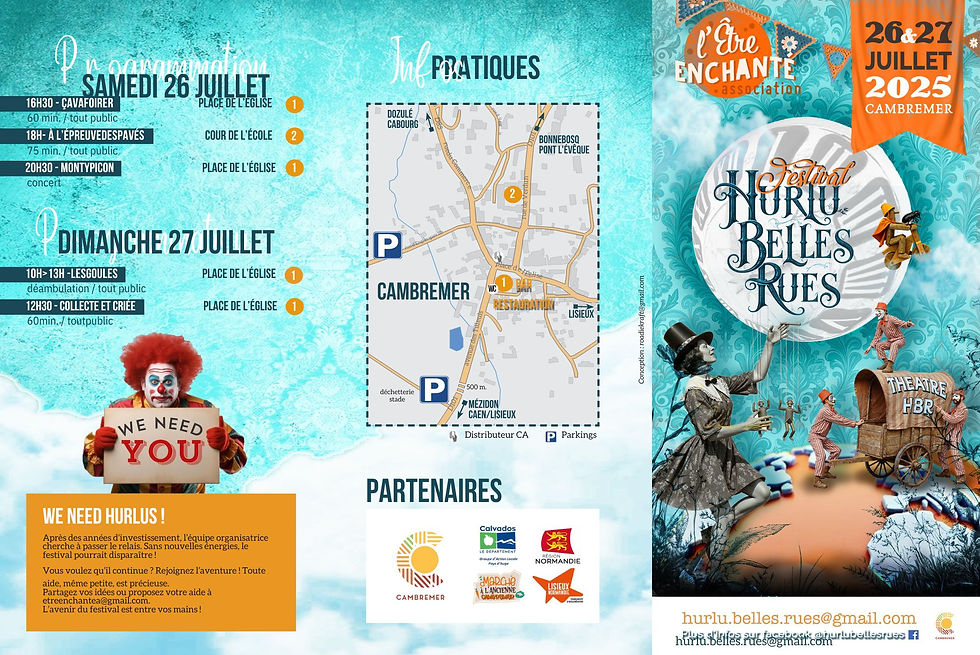 Programme du Festival Hurlu Belles Rues à Cambremer