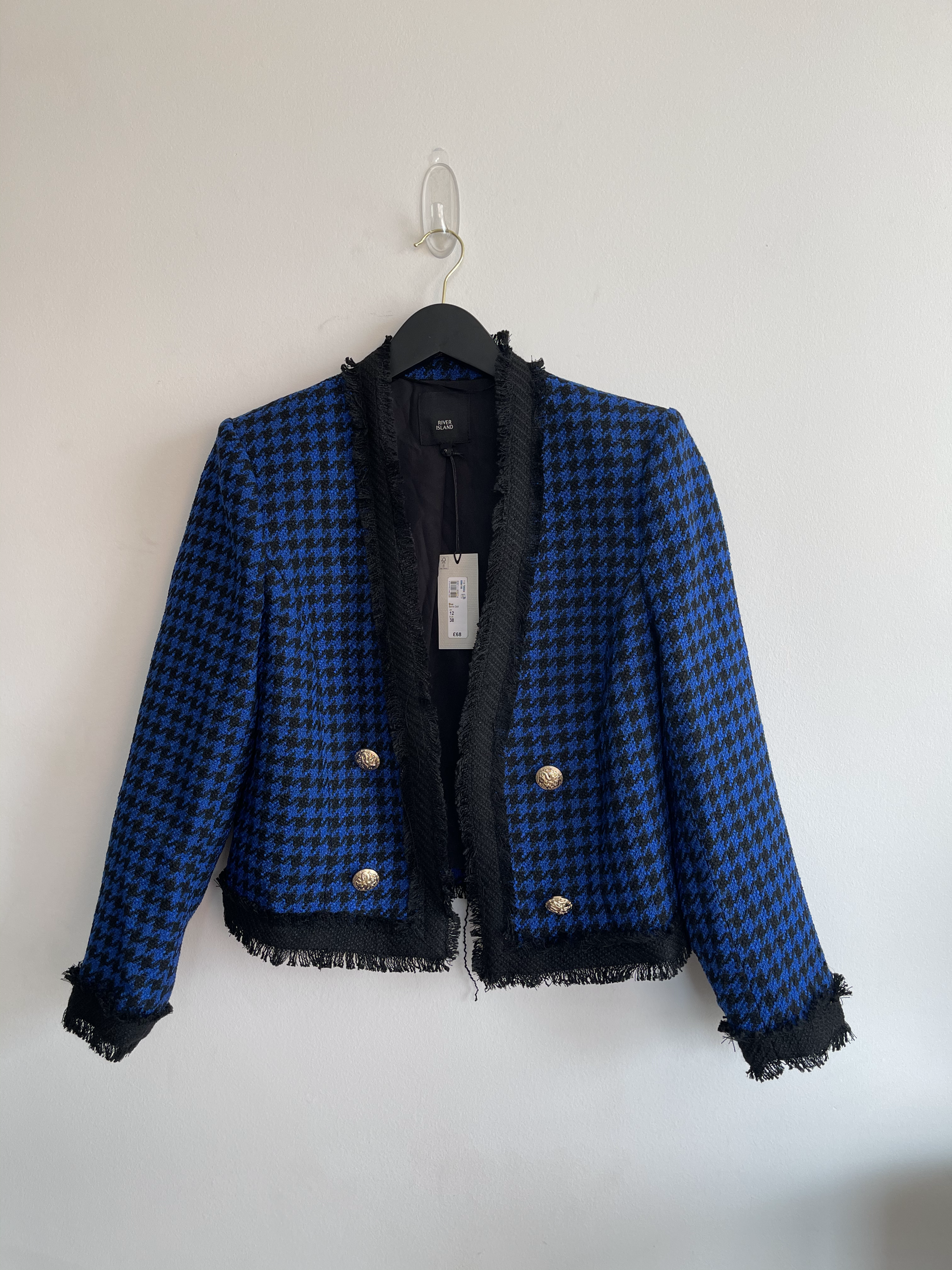River Island crop houndstooth jacket