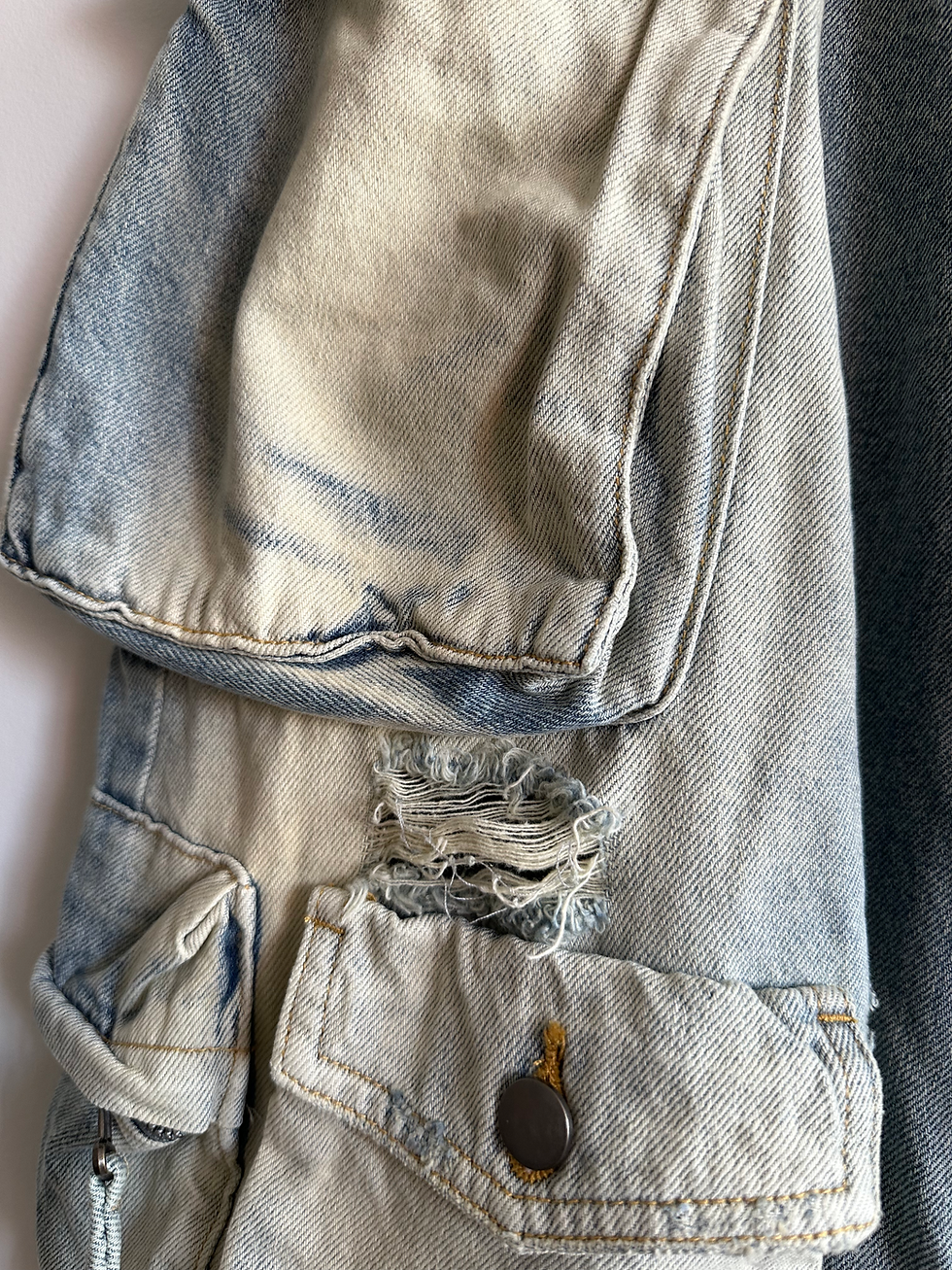 Thumbnail: The Kript Pixeley distressed baggy cargo jeans