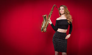 female sax player