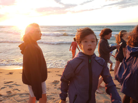 Children at a beach